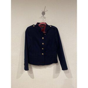 Talbots Blazer Womens 10 Blue Military Button Lined Tailored Jacket